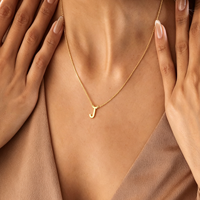 Collier personnalisé minimaliste avec initiale unique, chaîne en acier inoxydable, pendentif pour femme de bureau, bijoux