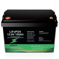 Batterie LiFePO4 à semi-conducteurs 12,8 V 150 Ah 1,28 kWh, remplacement de batterie plomb-acide à décharge profonde, étanche IP68 avec écran LCD, plus de 6000 cycles