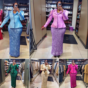 S10909 Abiti da Sera Formali di Lusso per Donne, Vestito con Ricche Decorazioni in Paillettes + Set Completo, Abiti da Ufficio per Signore - Product Image 2