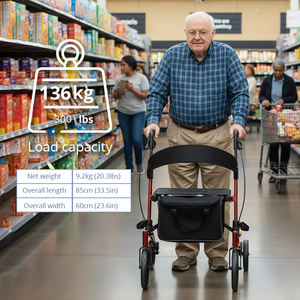 Déambulateur léger en aluminium Relaxsmith pour les utilisateurs à domicile, robuste, hauteur réglable, parfait pour une utilisation active en extérieur - Product Image 4