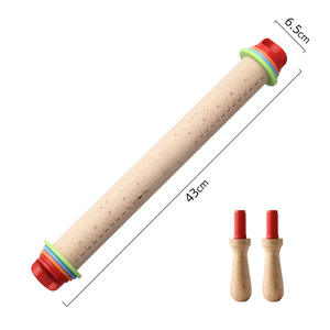 Rouleau à pâtisserie en bois réglable avec anneaux amovibles - Product Image 5