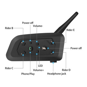 Manos libres intercomunicador diente azul <span class=keywords><strong>V6</strong></span> motocicleta intercomunicador diente azul casco impermeable intercomunicador diente azul - Product Image 2