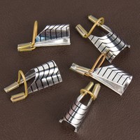 5 UNIDADES/CAJA Soportes de Aluminio Dorados y Plateados para Uñas, para Gel UV y Acrílico, para Extensión de Uñas