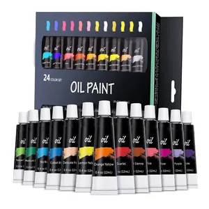 Certificato di 24 colori 12ml di olio di vernice set pittura a olio di colore tubi per la vendita