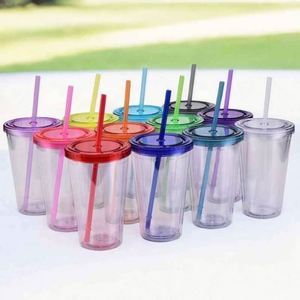 Double-Walled, Transparent Portable Food-Safe Anti-Corrosion Straw Cup With Cap for Kids and Adults Camping - Product Image 2