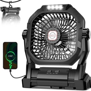 Ventilateur de camping portable rechargeable USB à LED, anti-moustiques, aromathérapie, quatre vitesses, silencieux, avec batterie externe et lumière extérieure - Product Image 1
