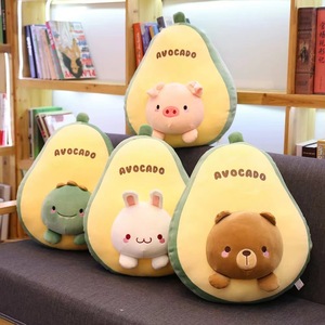 หมอนอิงน่ารัก 2in1 รูปกระต่าย หมี ไดโนเสาร์ แครอท อะโวคาโด ตุ๊กตาสัตว์นุ่มนิ่ม ของเล่นตุ๊กตา หมอนหนุนนอน ไส้ใยฝ้าย PP - Product Image 1