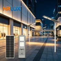 Lámpara Solar HRLUX 30W 40W 50W Todo en Uno, Carcasa de Aluminio IP66, Lámpara de Calle para Exteriores, Garantía de 3 Años