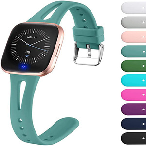 Correa de reloj de silicona delgada compacta y portátil para <span class=keywords><strong>Fitbit</strong></span> <span class=keywords><strong>Versa2</strong></span> con cuello en V correa de repuesto deportiva de cintura delgada para Versa Lite - Product Image 4