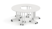 Table de formation modulaire moderne à plateau rabattable, table de conférence mobile pliable avec roulettes