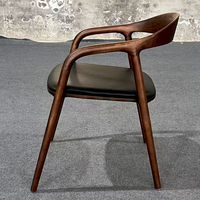 Chaises de salle à manger et de café en bois massif couleur noyer, avec accoudoirs, de haute qualité et à prix abordables, pour appartement, salle de sport, style nordique moderne