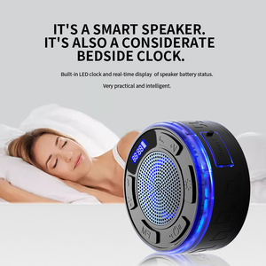 IPX6 Bathroom Bluetooth <b>Speaker</b> Waterproof Wall Mounted Portable Audio <b>Speaker</b> with RGB Light <b>LED</b> display clock function - Product Image 3