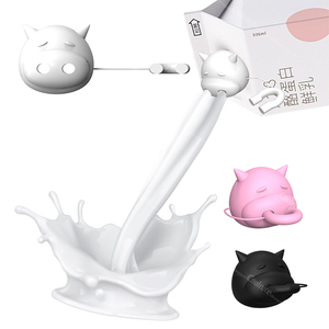 เครื่องรินนมซิลิโคนแบบกล่อง ใช้ซ้ำได้ ฝาขวดนมแบบตลกๆ - Product Image 1