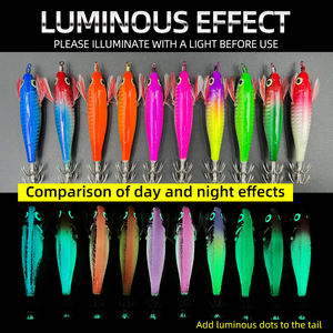 كرة الحبار الأفقية بالجملة خطافات مظلة مزدوجة في المياه المالحة مضيئة الصيد التجاري الحبار الرقصة - Product Image 3