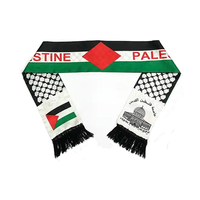 Foulards en gros Palestine Châle Impression Satin Drapeau palestinien Écharpe pour la fête nationale