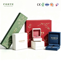 FORTE - Cajas de Joyería de Papel con Logotipo en Dorado Elegante, Cajas de Embalaje Ecológicas Personalizadas para Anillos, Collares y Pulseras, Caja para Juego de Joyería