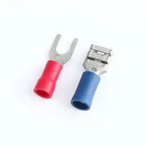 SV2-5 1/4 1.5-2.5mm Y U Loại điện thiết bị đầu cuối kết nối PVC ngã ba Spade lưỡi uốn dây cách điện cáp Lug ferrule kẹp