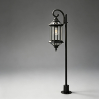Lampe de jardin vintage extérieure étanche en aluminium et verre E27 pour villa, allée, parc, place, cour, décoration paysagère