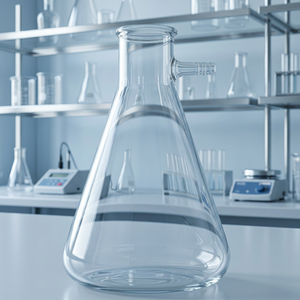 Frasco de Filtración de Vidrio Borosilicato de 1000 mL, Frasco Cónico de Laboratorio de Boca Estrecha con Tubuladura Lateral - Product Image 4