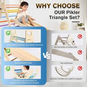 Juego de Triángulos Pikler de Madera Inspirado en Montessori para Niños, Estructura de Escalada para Gimnasio <span class=keywords><strong>Infantil</strong></span> y Jardín de Niños - Product Image 6