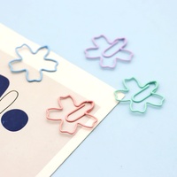 Pince à papier en métal motif fleur de cerisier 28 mm – Accessoire de bureau au design mignon pour étudiants et supports de documents