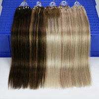 Extensions de cheveux humains russes exclusives pour salon, micro-anneaux pré-collés, micro-perles, extensions de cheveux humains à micro-anneaux, 30 pouces