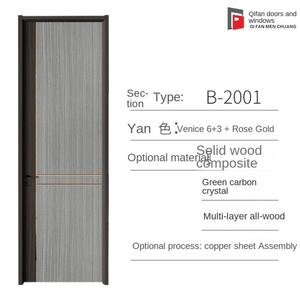 Porte intérieure à battant silencieuse moderne, fabrication directe d'usine, bois massif composite avec finition polymère pour chambre à coucher ou pièce très étroite - Product Image 2