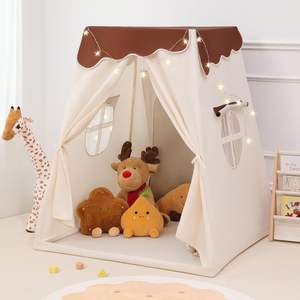 SECURE & COZY HAVEN Dual-Door Toddler <b>Tent</b> Indoor Frustum Design <b>Kids</b> <b>Play</b> <b>Tent</b> with Star Lights - Product Image 1