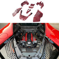 Kap Mesin, Penutup Kabin, dan Body Kit Upgrade Serat Karbon Kering Merah Gaya OEM untuk Ferrari SF90