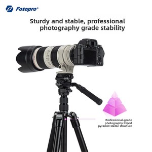 <span class=keywords><strong>Trépied</strong></span> de concert en alliage d'aluminium <span class=keywords><strong>Fotopro</strong></span> FY-830 avec tête panoramique hydraulique, tige d'extension et support de téléphone pour la photographie et la vidéographie - Product Image 2