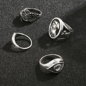 Anello da Uomo Trendy Personalizzato con <span class=keywords><strong>Aquila</strong></span> Vintage Effetto Invecchiato, Stile Hip Hop, Anello per Dito Indice, Gioielli alla Moda - Product Image 5