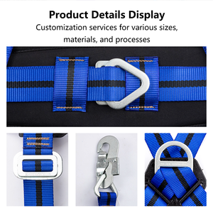 Cinto de Segurança para Escalada Corda de Segurança de Alta Resistência Lanyard de Poliéster com Anel em D de Aço Capacidade de 200kg para Escalada em Rocha - Product Image 4