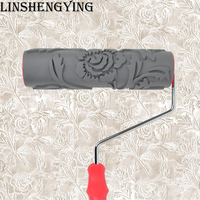 Rouleau de peinture à motifs LSY10'' pour la décoration murale, rouleau en caoutchouc à texture de brique classique, rouleau décoratif pour la maison, bricolage