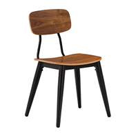 Ensemble table et chaises pour restaurant de restauration rapide, table à manger en bois grainé, chaises de bistrot en bois courbé pour restaurant de nouilles, cantine