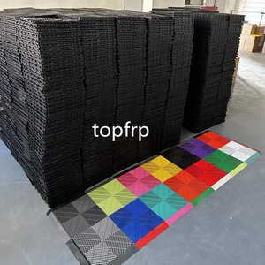 High Quality 40*40*1.8cm Anti-Slip Interlocking <b>Plastic</b> <b>Flooring</b> Tiles Modern Design for Garage Carwash Shop Easy 'Click' - Product Image 5