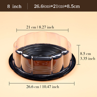 Boîte à gâteau personnalisée en gros, emballage en plastique transparent jetable, conteneur rond pour gâteau, pour tiramisu, fête d'anniversaire, recyclable