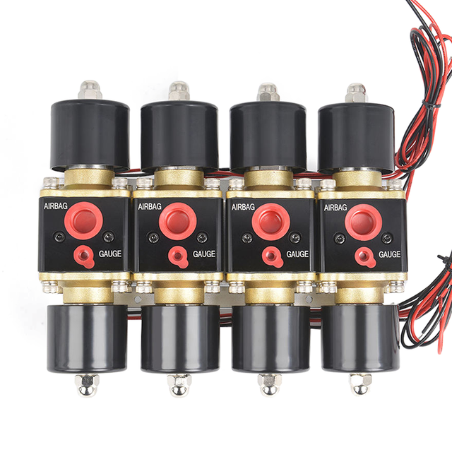 Universal DC 12V 200PSI 4F High Flow Air Engine Manifold Solenoid Valve for Air Ride Suspension Compressor Parts 1/2npt