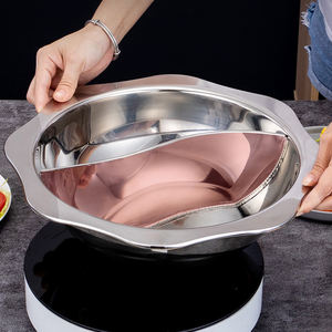 עיצוב עגול מחיר נמוך סיטונאי עיצוב עגול <span class=keywords><strong>2</strong></span> תאים 0.8 מ "מ קסלט נירוסטה סיר בישול סיר - Product Image 3