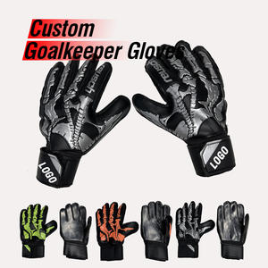Guanti da Portiere Professionali da Calcio per Esterni, Personalizzabili, in Pelle e Latex, con Chiusura a Strappo, Antiscivolo e Traspiranti - Product Image 1
