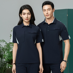 Kaus bengkel musim panas pria, lengan pendek cepat kering pakaian kerja - Product Image 6