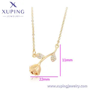 ネックレス-01764 Xupingジュエリー絶妙なファッションダイヤモンド18kゴールドローズスタイルバレンタインデーギフトレディースネックレス