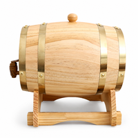 Baril à vin en pin avec robinet et support, baril décoratif en pin massif pour whisky et bière, décoration de bar à domicile