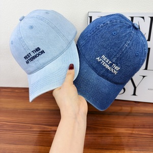 Cappellino in denim lavato personalizzato, ricamo testo curvo, twill di cotone OEKO-TEX, produttore BSCI, regolabile, MOQ basso - Product Image 1