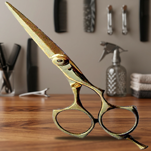 Ciseaux de coiffure en acier inoxydable à haute teneur en carbone, couleur or rose, manche long, fournitures de salon de coiffure - Product Image 4