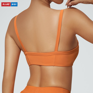 Sujetador Deportivo Allure Body para Mujer, Cuello en U, Resistente a Impactos, para Yoga y Fitness, de una Pieza, Color Naranja Disponible - Product Image 4