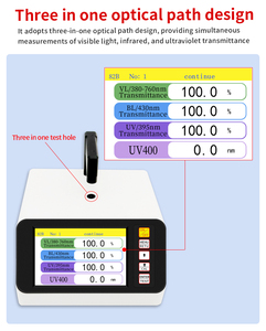 Medidor de Transmitancia de Luz Azul DR82B para Revestimientos de Gafas y Probador de Barrera de Luz en Vidrio con 1 Año de Garantía - Product Image 6