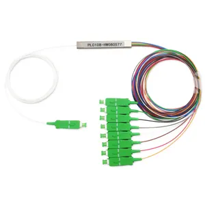 1*8 PLC分路器钢管SC/APC连接器0.9mm1*8裸光纤PLC分路器单模250um光纤无连接器