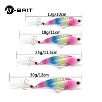 Hohe Quality13-30g18g 25g Big Gram Heavy Metal Blade VIB Angeln Vib Köder Harter Köder mit Feder Blut Slot Haken für das Seefischen