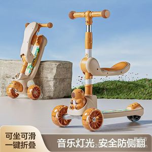Children Scooter 3 In 1 Folding With Lights Height Adjustable For 3 6 Years Old Kids - Product Image 4