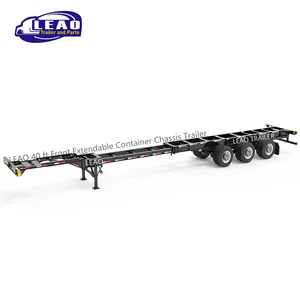 2 As 3 Axle 20ft 40ft 45ft Uitschuifbare Container Chassis Trailer Sliding Moving Frame Container Chassis Oplegger